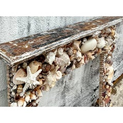 Vintage Boho Shell Encrusted Fireplace Surround