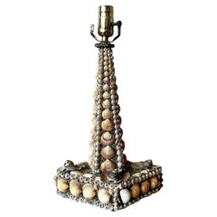 Vintage Boho Shell Encrusted Lamp