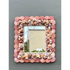 Vintage Boho Shell Encrusted Mirror