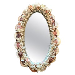 Vintage Boho Shell Encrusted Mirror