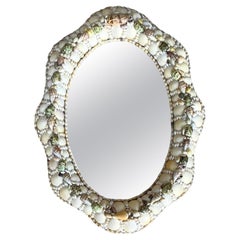 Vintage Boho Shell Encrusted Mirror