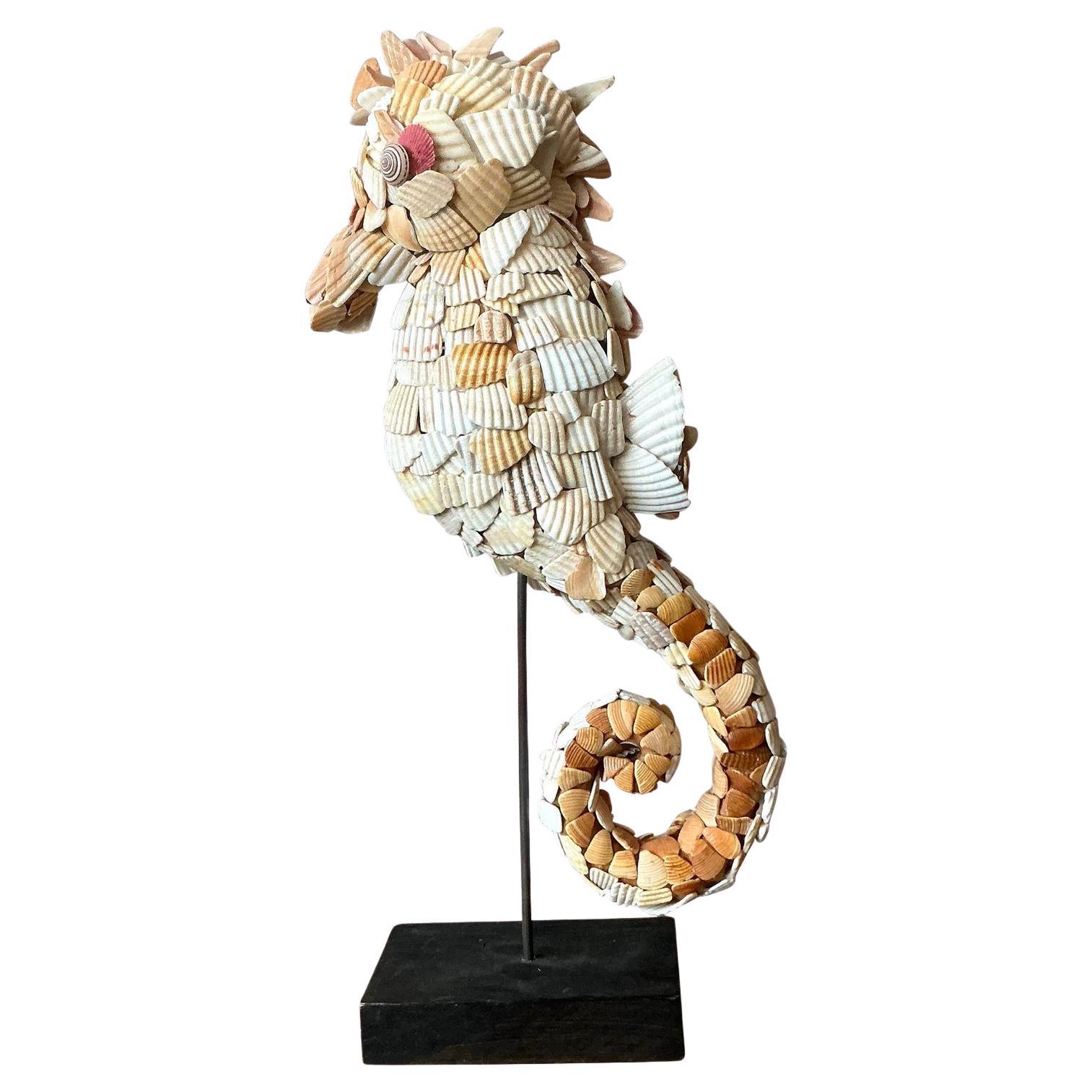 Cavalluccio marino incrostato di conchiglie Vintage By