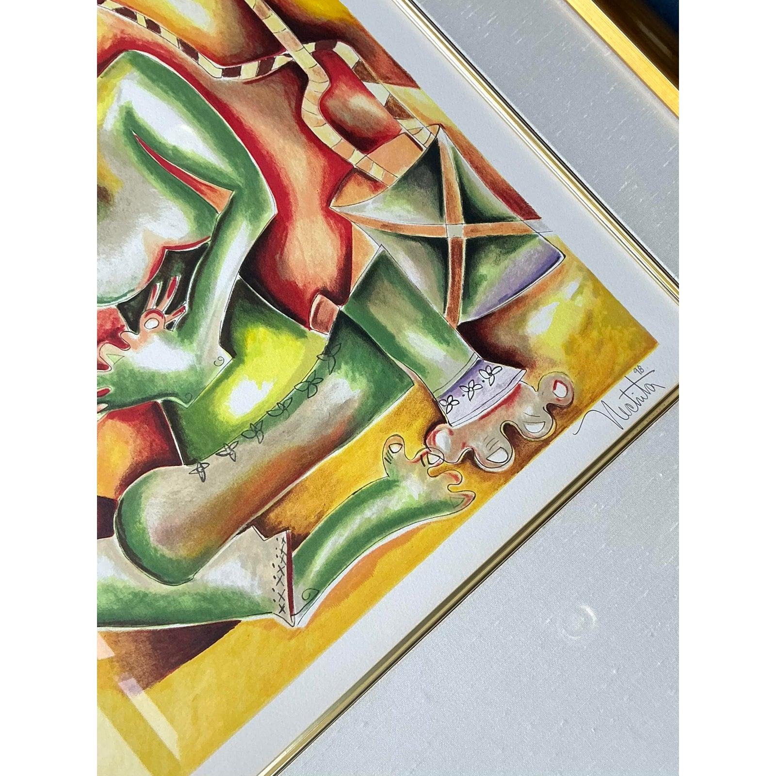 Vintage Boho Signierte und nummerierte Lithographie (amerikanisch) im Angebot