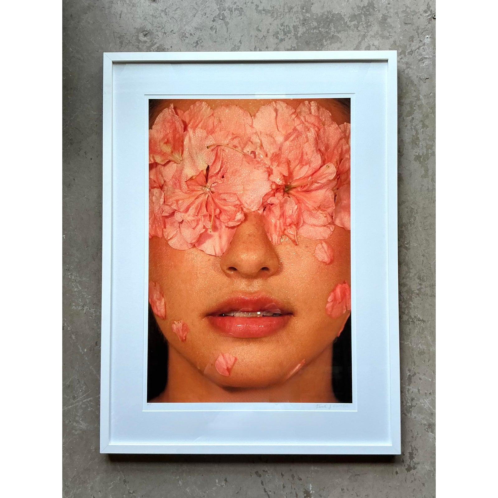 Vintage Boho signiert Ap Foto der Blume Gesicht auf Rag Bright Papier (Minimalistisch) im Angebot