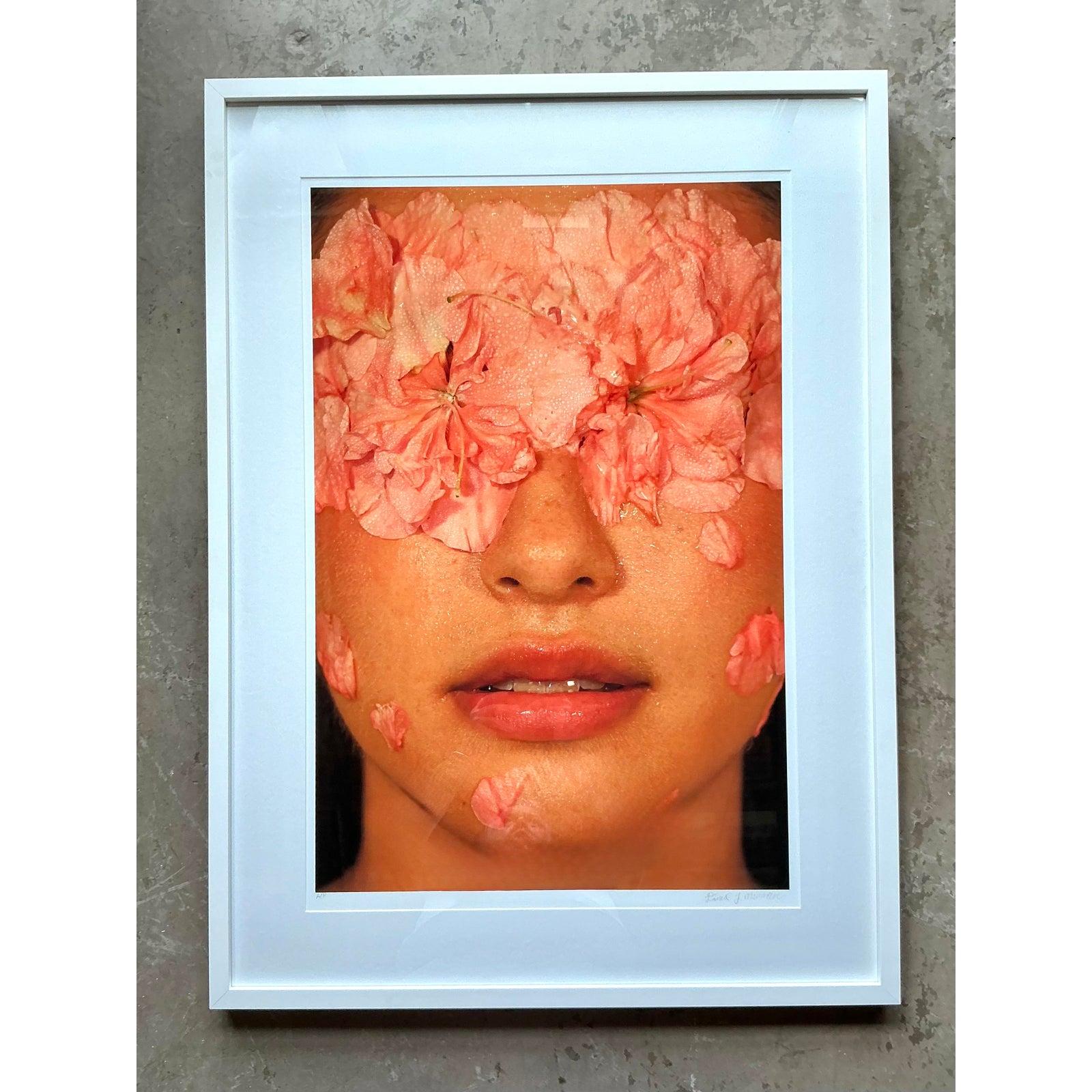 Vintage Boho signiert Ap Foto der Blume Gesicht auf Rag Bright Papier (amerikanisch) im Angebot