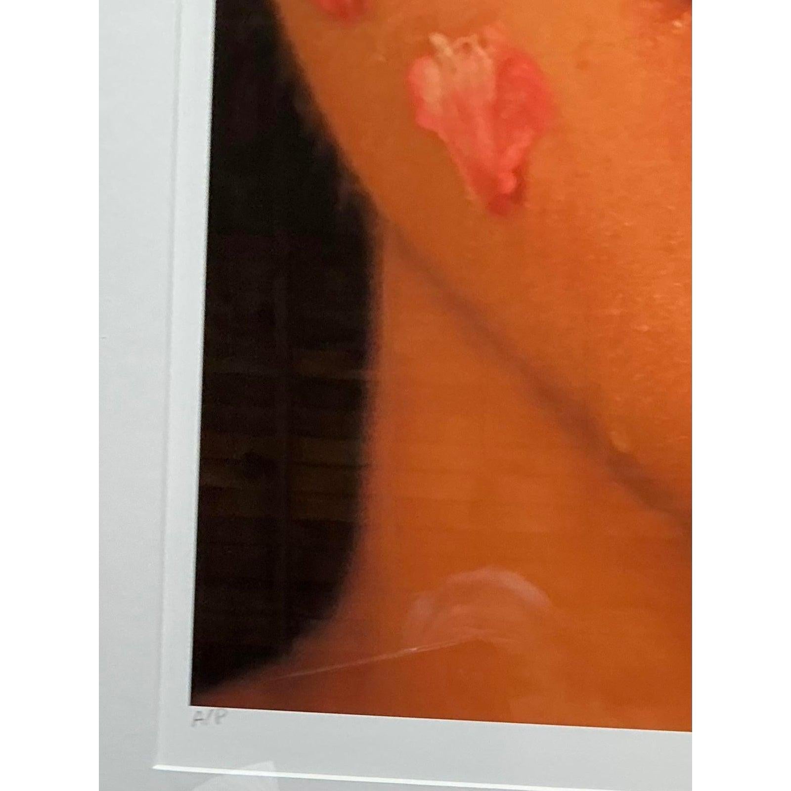 Vintage Boho signiert Ap Foto der Blume Gesicht auf Rag Bright Papier im Angebot 1