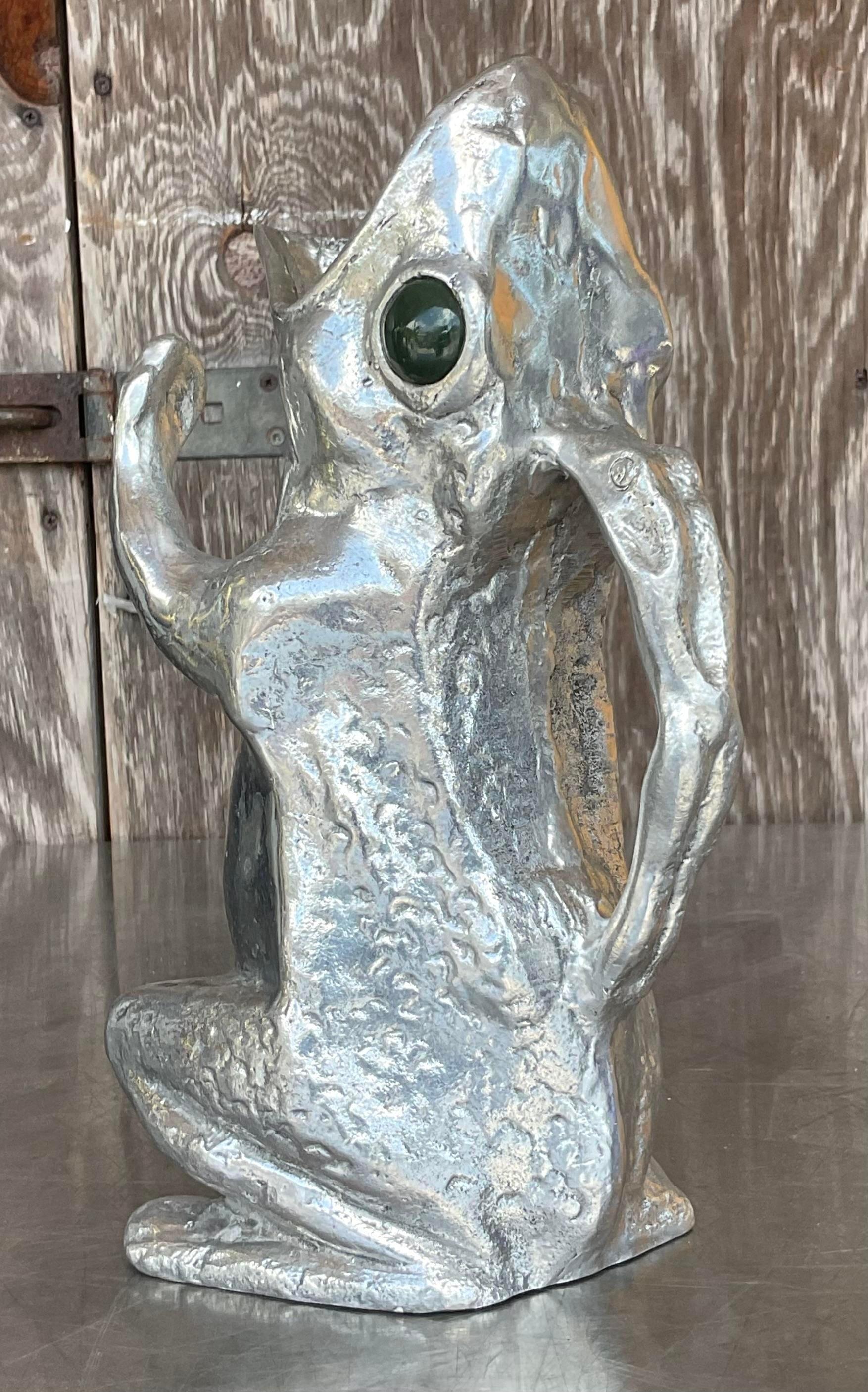 Vintage Boho, signiert Arthur Court, Froschkrug, Vintage im Zustand „Gut“ im Angebot in west palm beach, FL