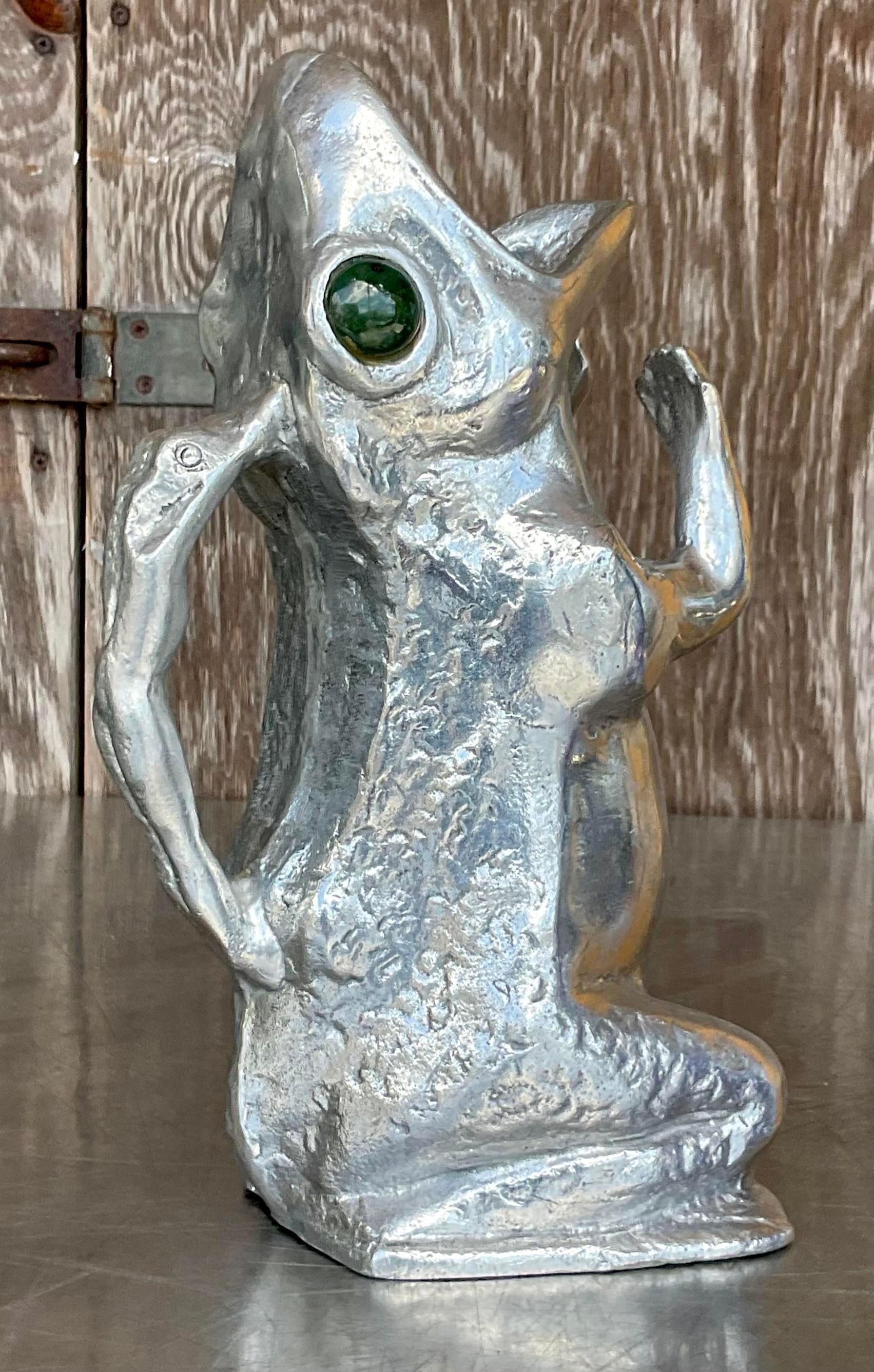 Vintage Boho, signiert Arthur Court, Froschkrug, Vintage (Glas) im Angebot