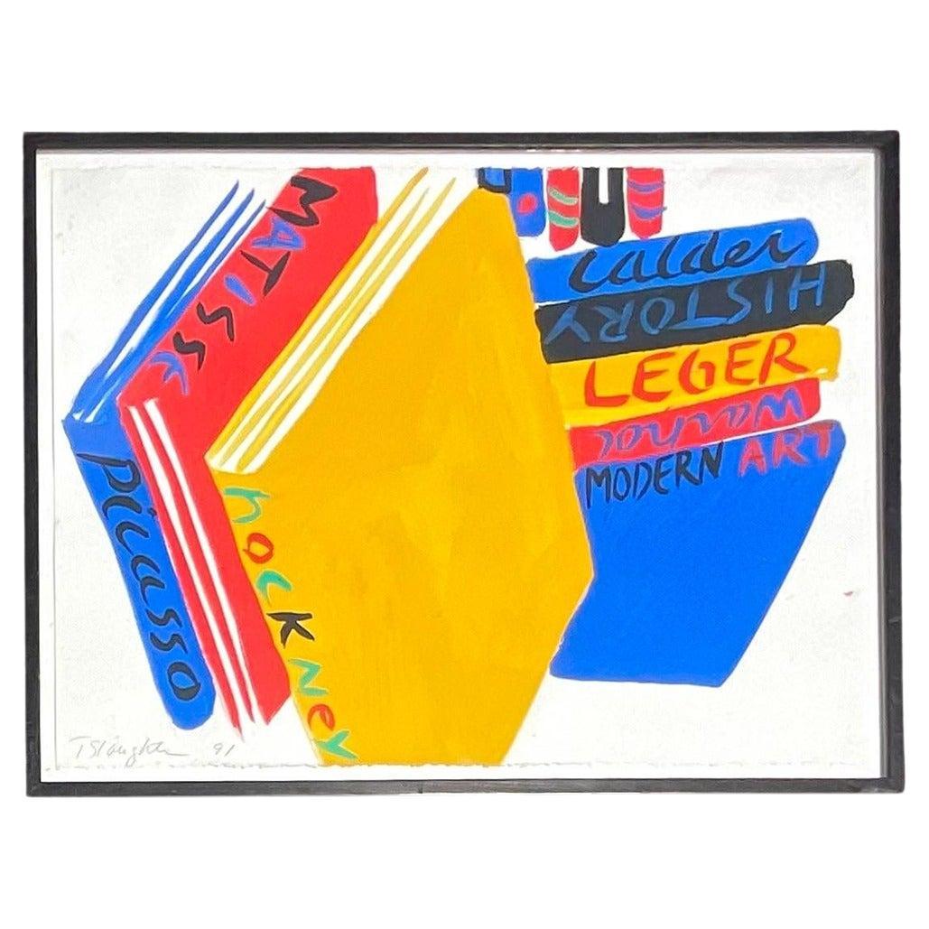 Vintage Boho Libros Firmados Acrílico sobre Papel