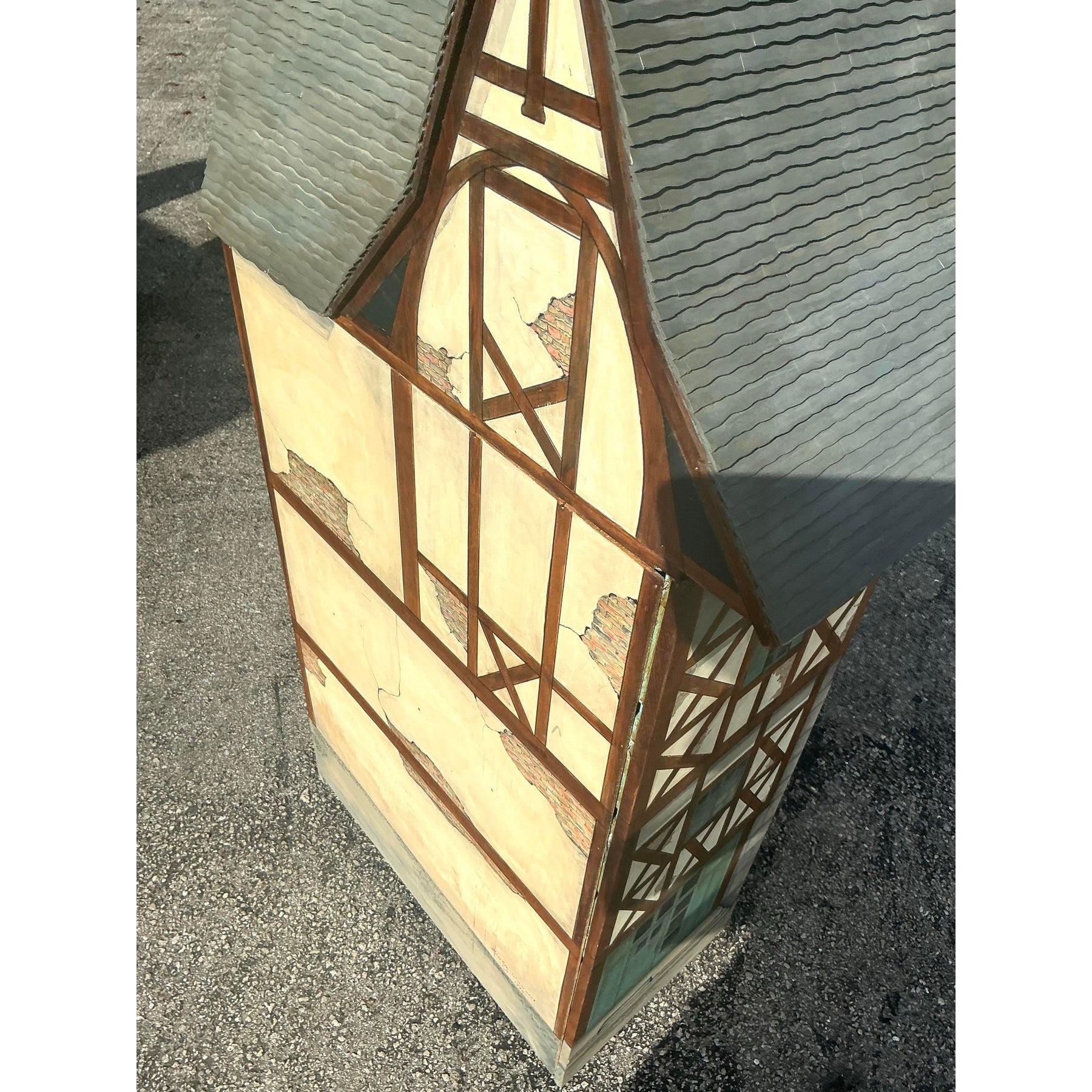 Stone Vintage Boho Signed Carolyn Wernimont Tudor House Chest of Drawers For Sale