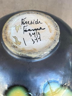 Vintage Boho Signed French Glazed Ceramic Vase