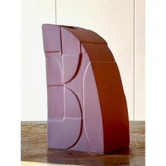 Vintage Boho Signed Geometric Slab Built Studio Pottery Vase