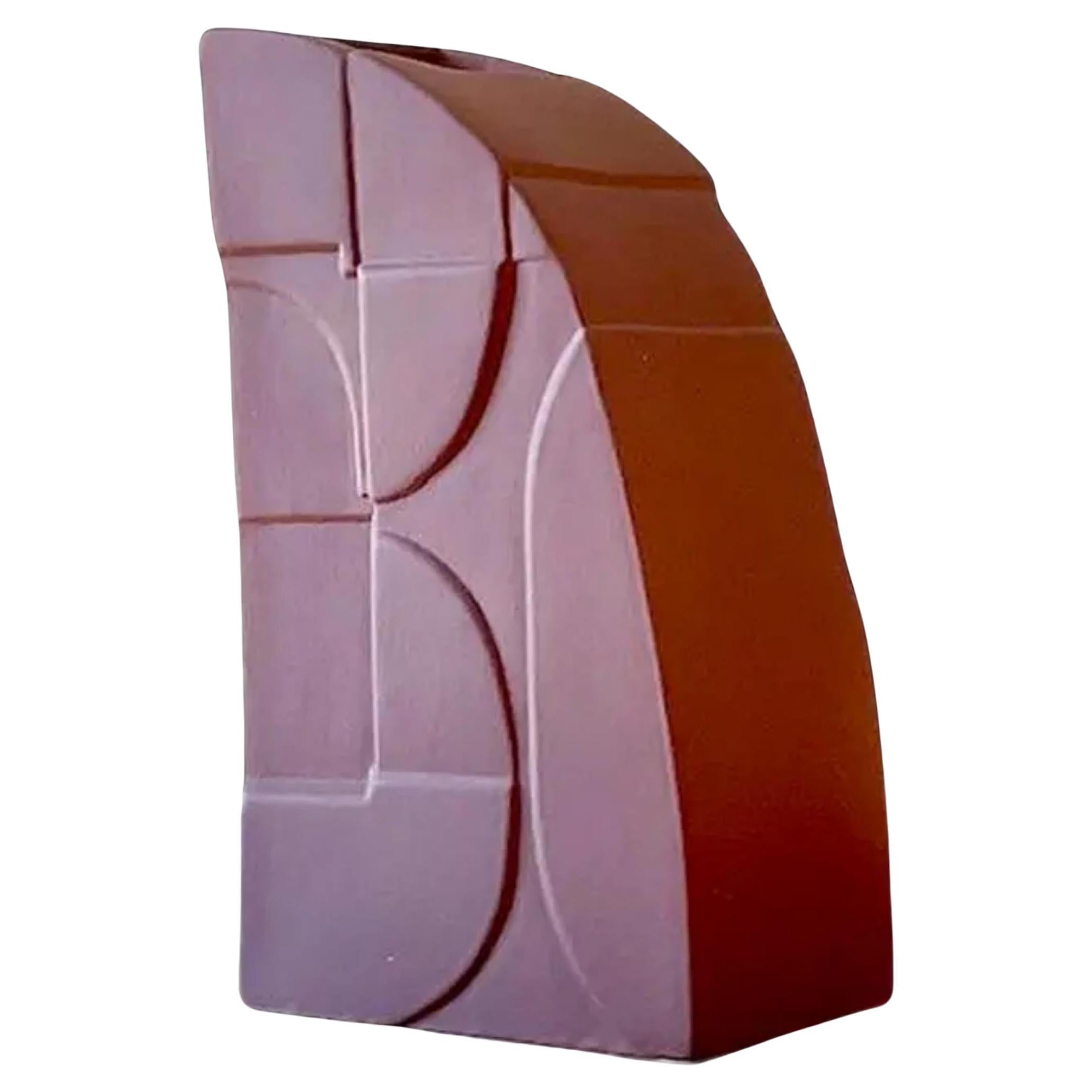 Vaso vintage Boho firmato geometrico Slab Built Studio Pottery