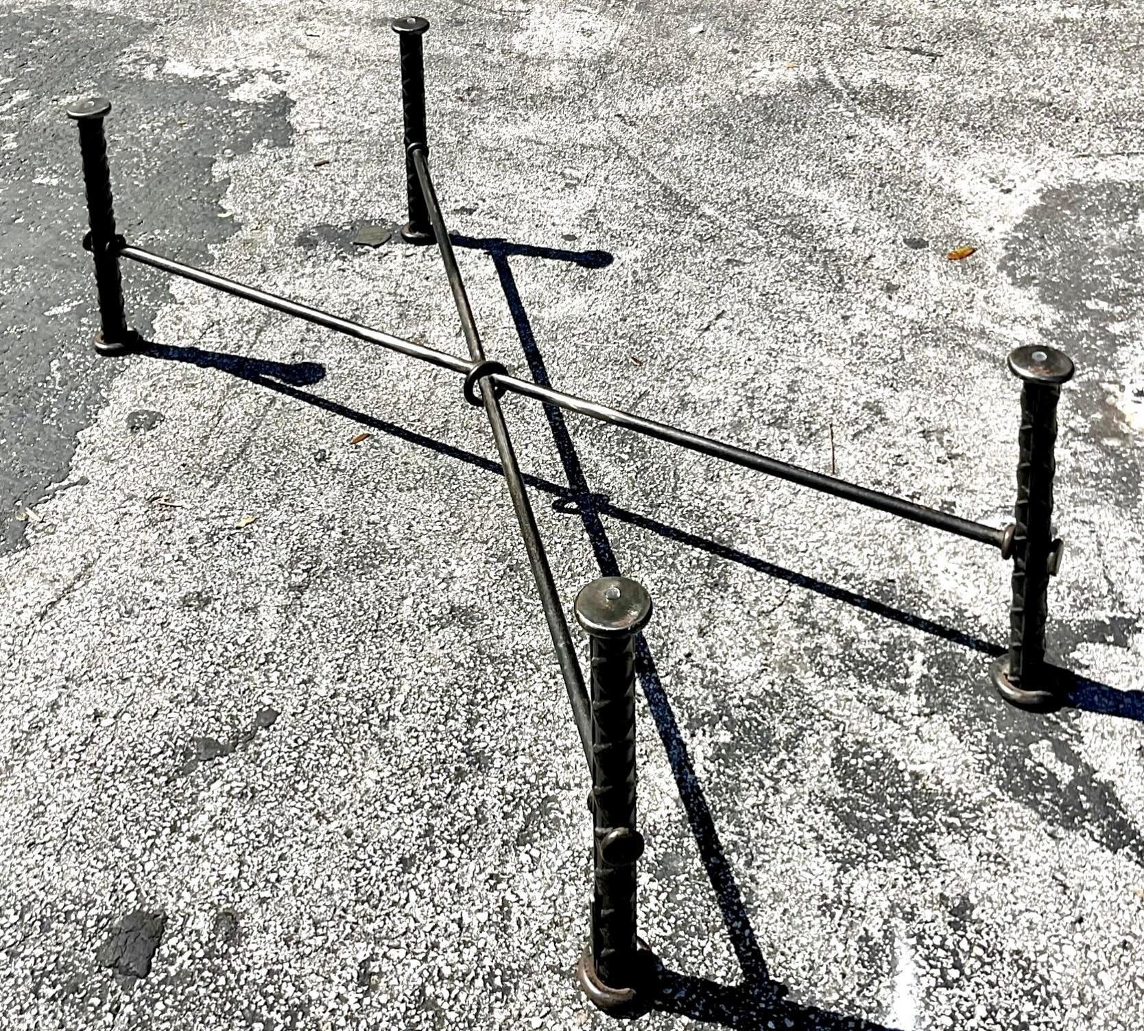 20th Century Vintage Boho Signed Ilana Goor Rebar Coffee Table For Sale