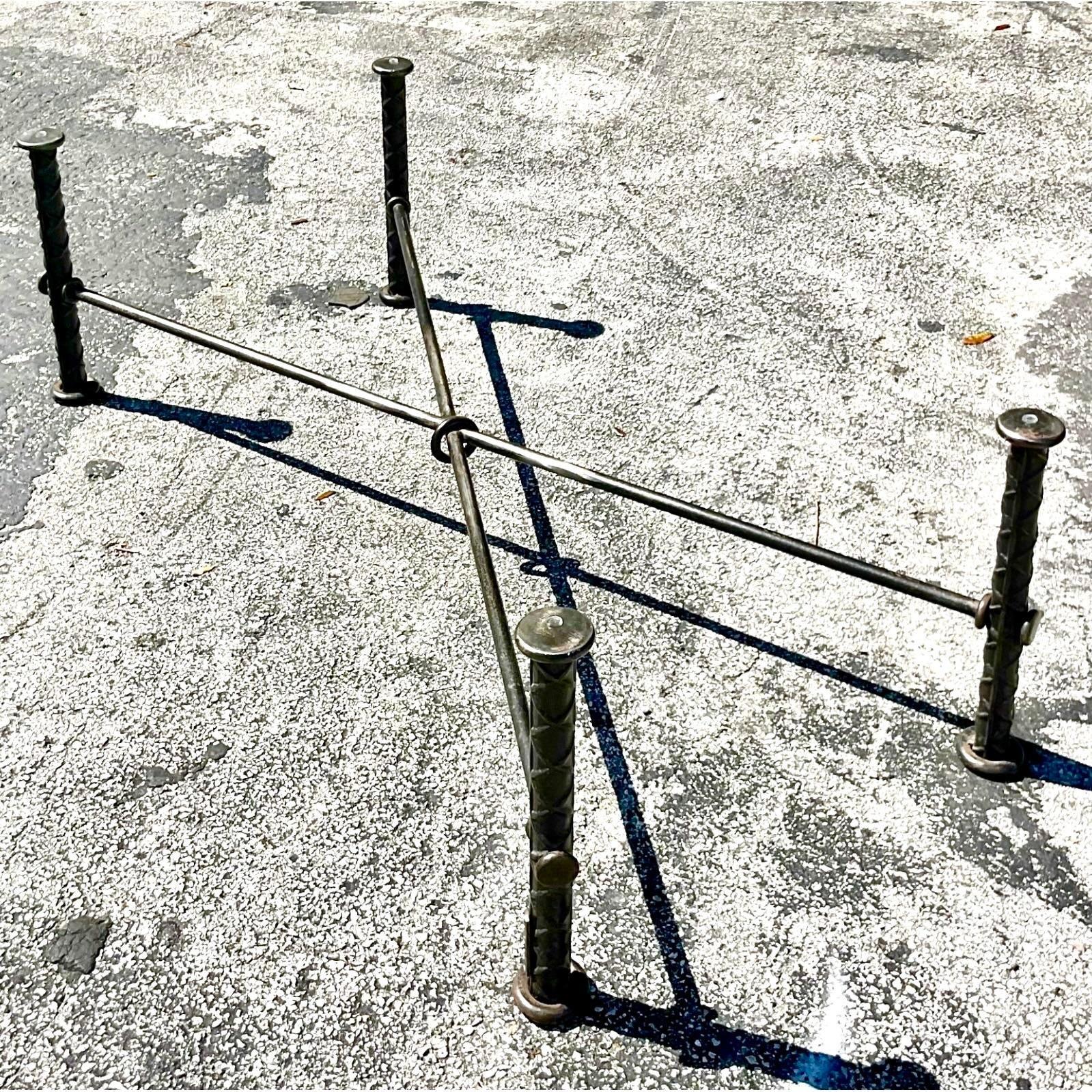 Vintage Boho Signed Ilana Goor Rebar Coffee Table For Sale 1