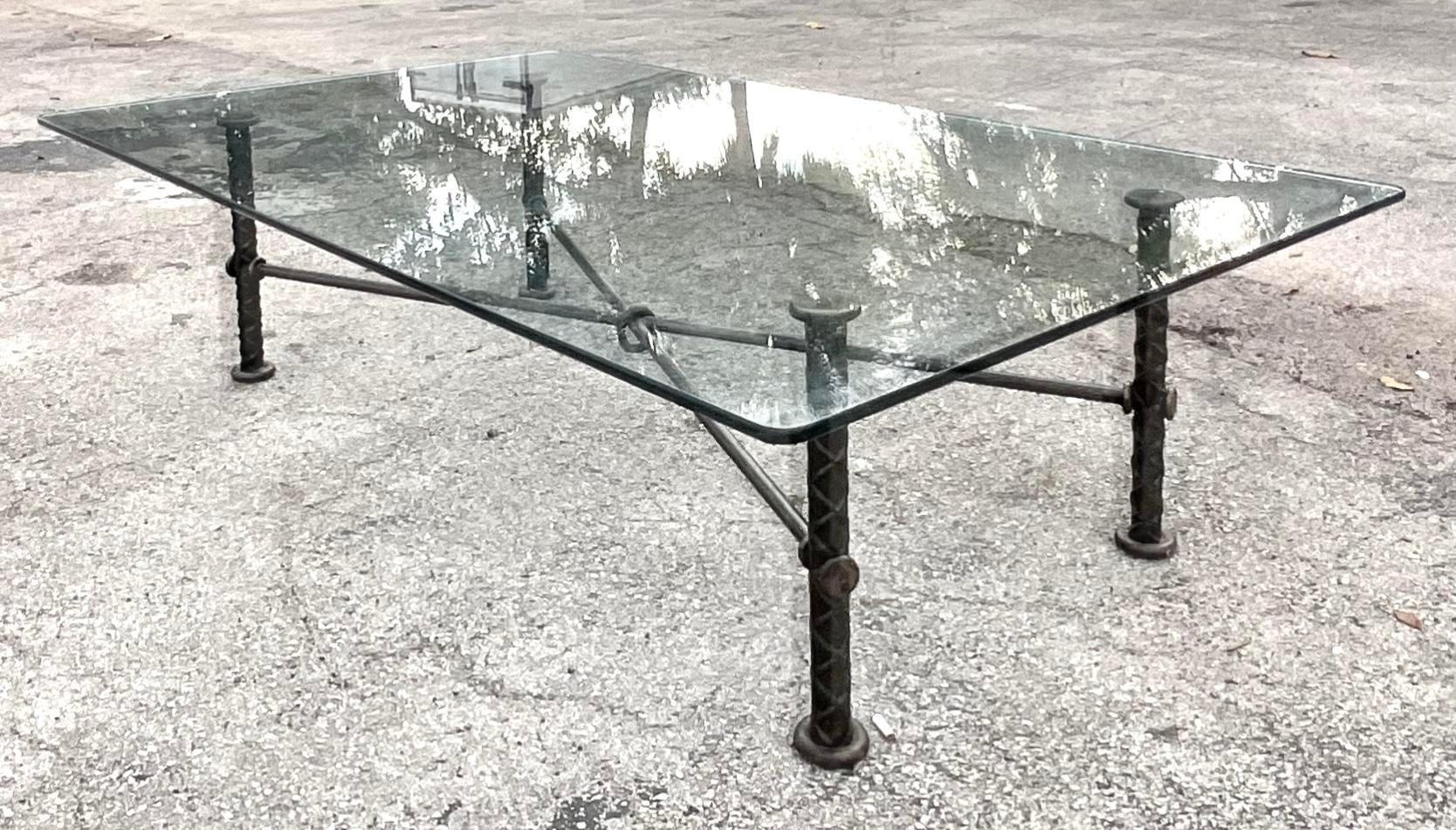 Vintage Boho Signed Ilana Goor Rebar Coffee Table For Sale 2