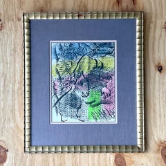 Vintage Boho Signed Marc Chagall "Paris Opera" Lithograph