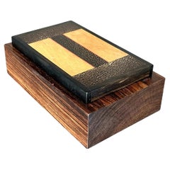 Vintage Boho Caja de Especimenes de Madera Mixta Firmada