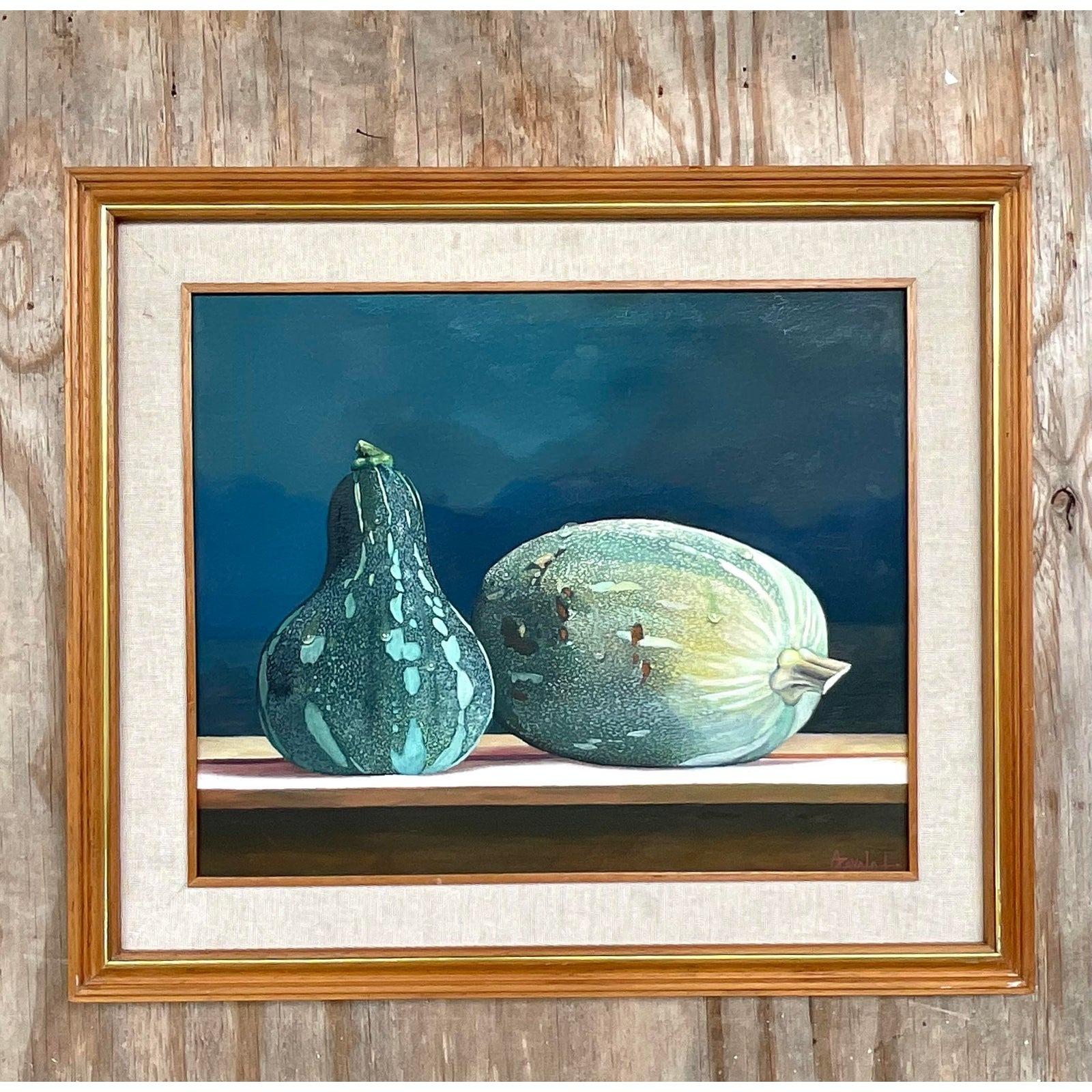 North American Vintage Boho Signed Original Hyper Realistic Oil on Canvas Canvas For Sale