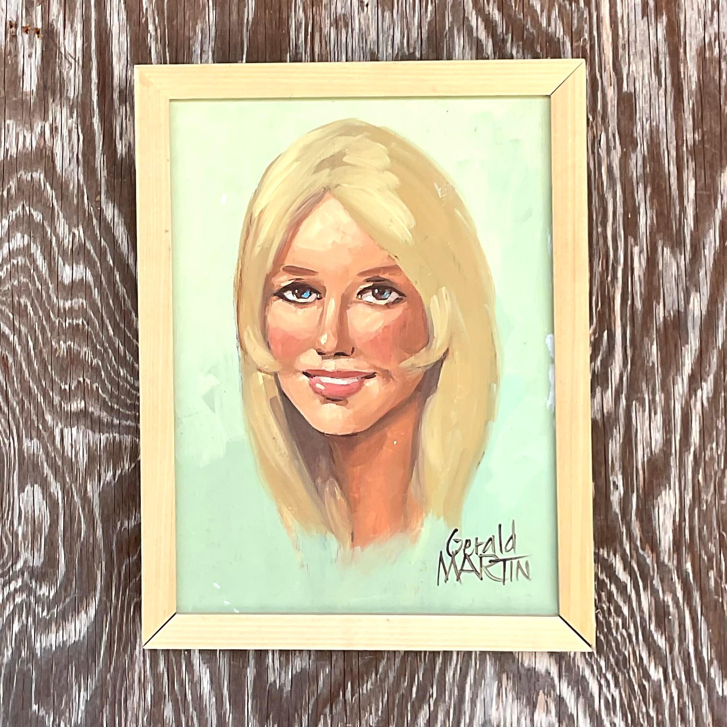 Immerse yourself in the captivating charm of this Vintage Boho Signed Original Oil Portrait—an exquisite embodiment of American artistic ingenuity. With its masterful brushwork and soulful expression, this portrait captures the essence of both