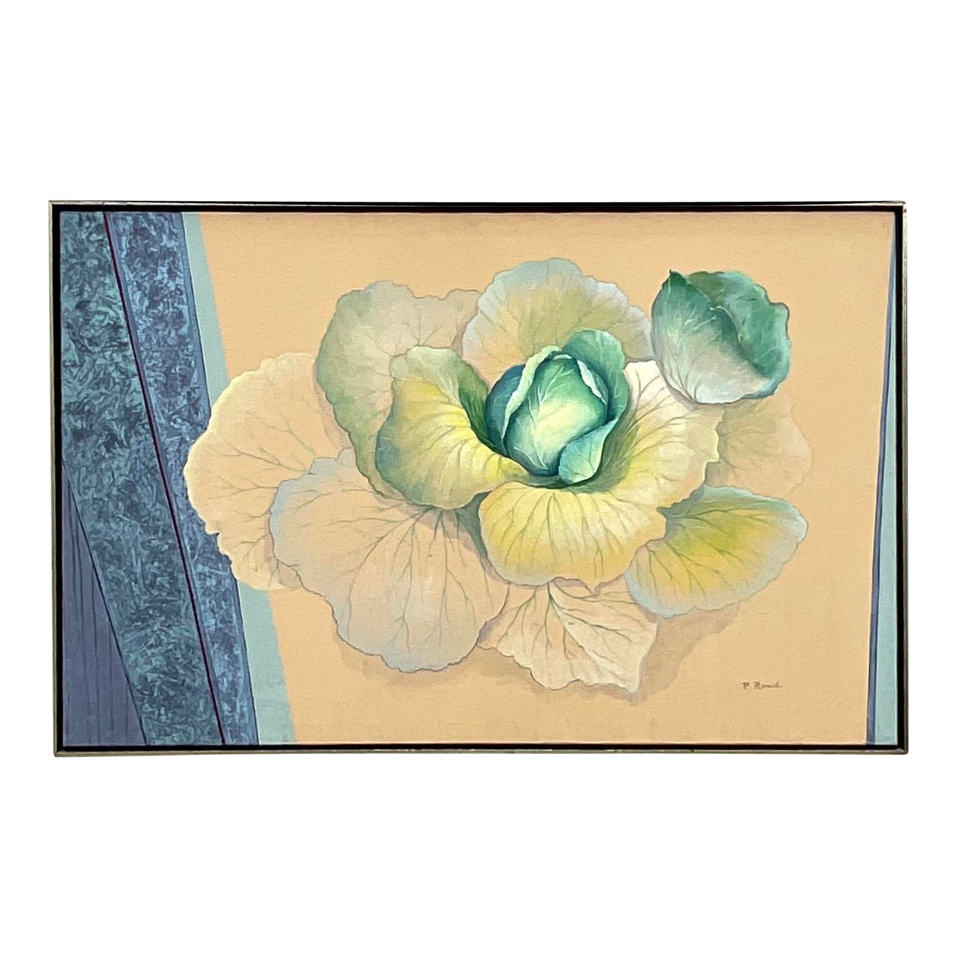 Vintage Boho signiert Original Öl Stillleben auf Leinwand
