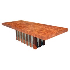 Vintage Boho Signed Paul Evans Cityscape Dining Table