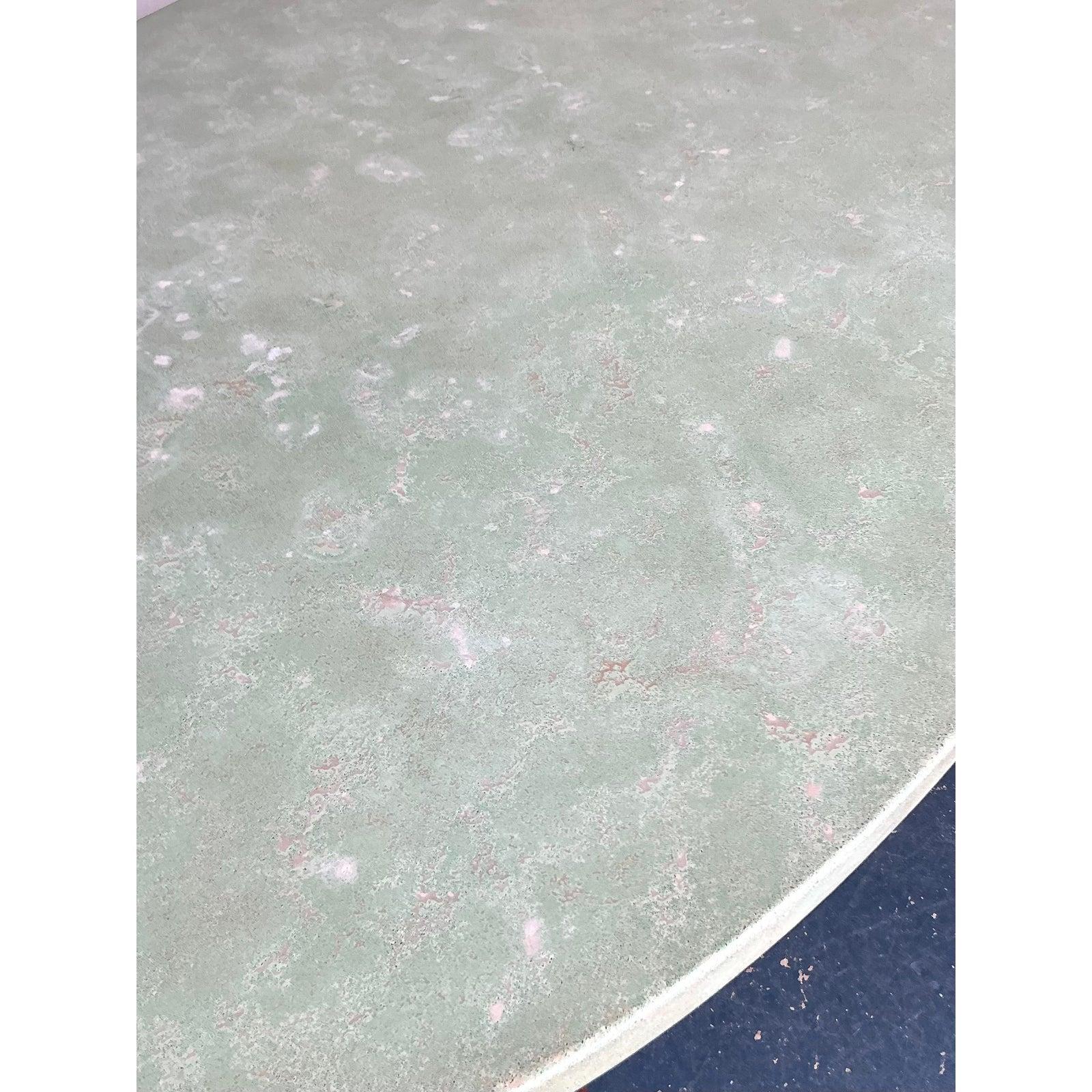 Vintage Boho Signed R. Kelly Cast Bronze Faux Bois Dining Table In Good Condition For Sale In West Palm Beach, FL