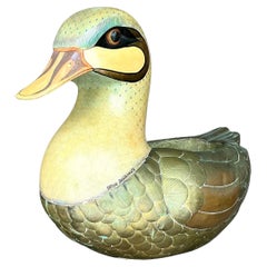 Vintage Boho Signed Sergio Bustamante Duck Planter