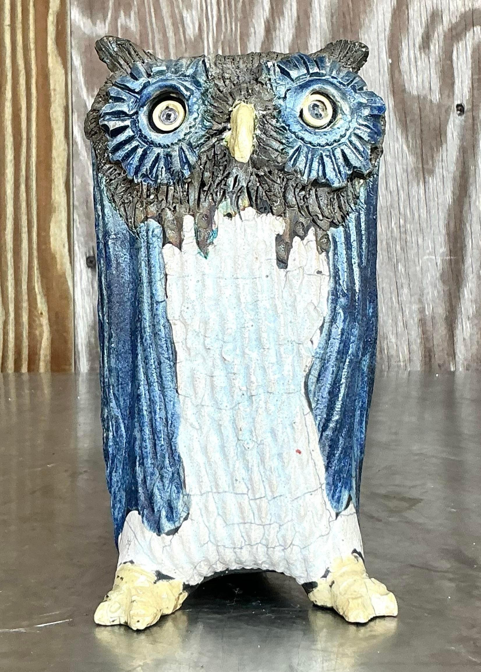 Gufi Studio Pottery vintage firmati Boho - Set di 2 in vendita 1