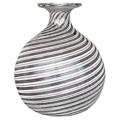 Vintage Boho Signed Swirl Art Glass Vase