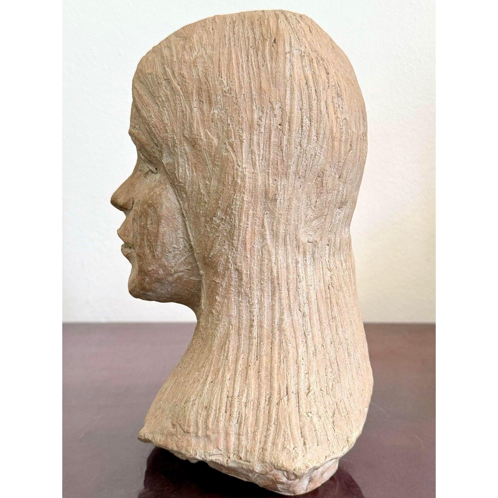 Busto di donna in ceramica vintage Boho Slab Built - 895 in vendita 2