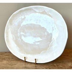 Vintage Boho Slab Built Stdio Pottery Platter