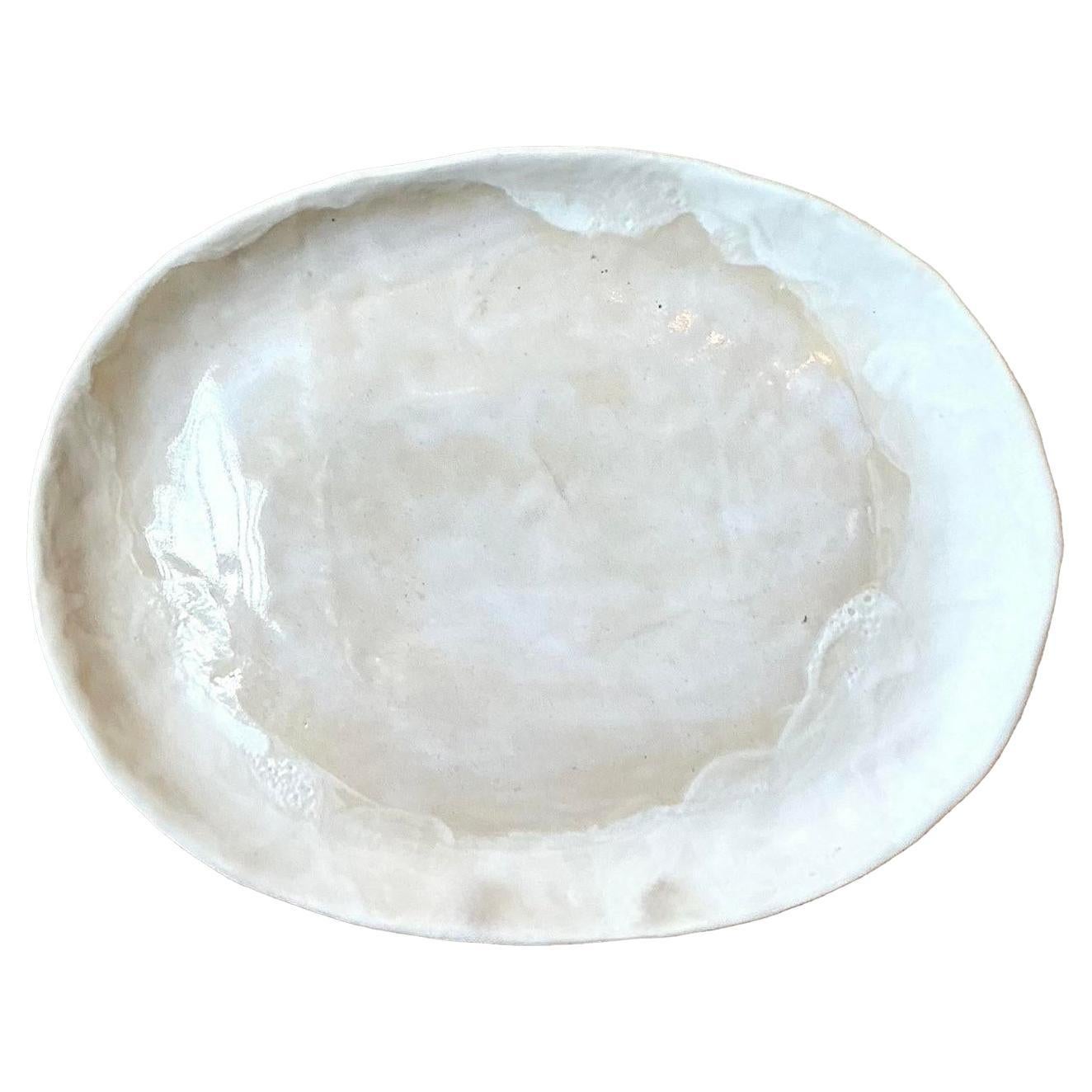 Vintage Boho Slab Built Stdio Pottery Platter