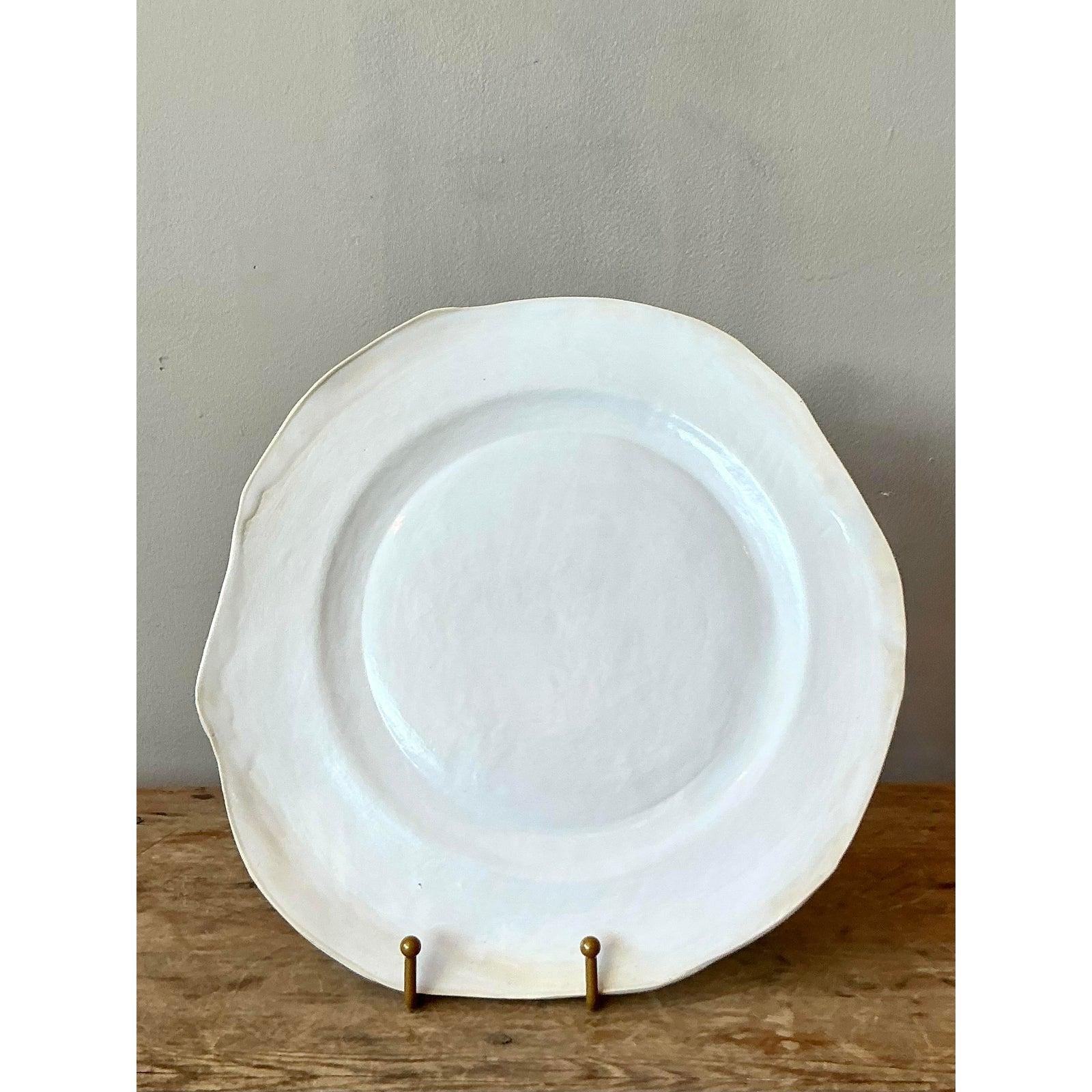 Vintage Boho Slab Built Studio Pottery Platter For Sale 2