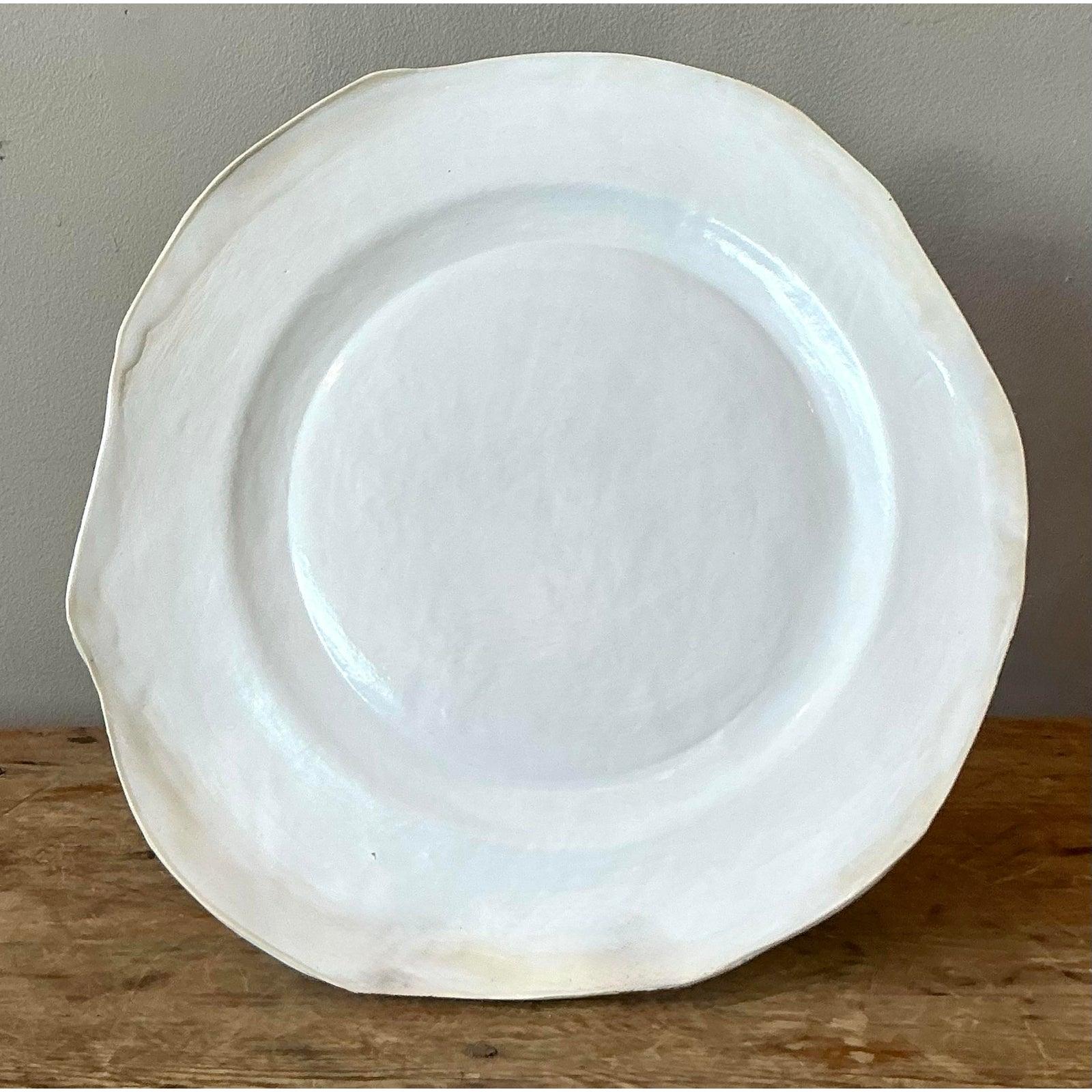 Vintage Boho Slab Built Studio Pottery Platter For Sale 3