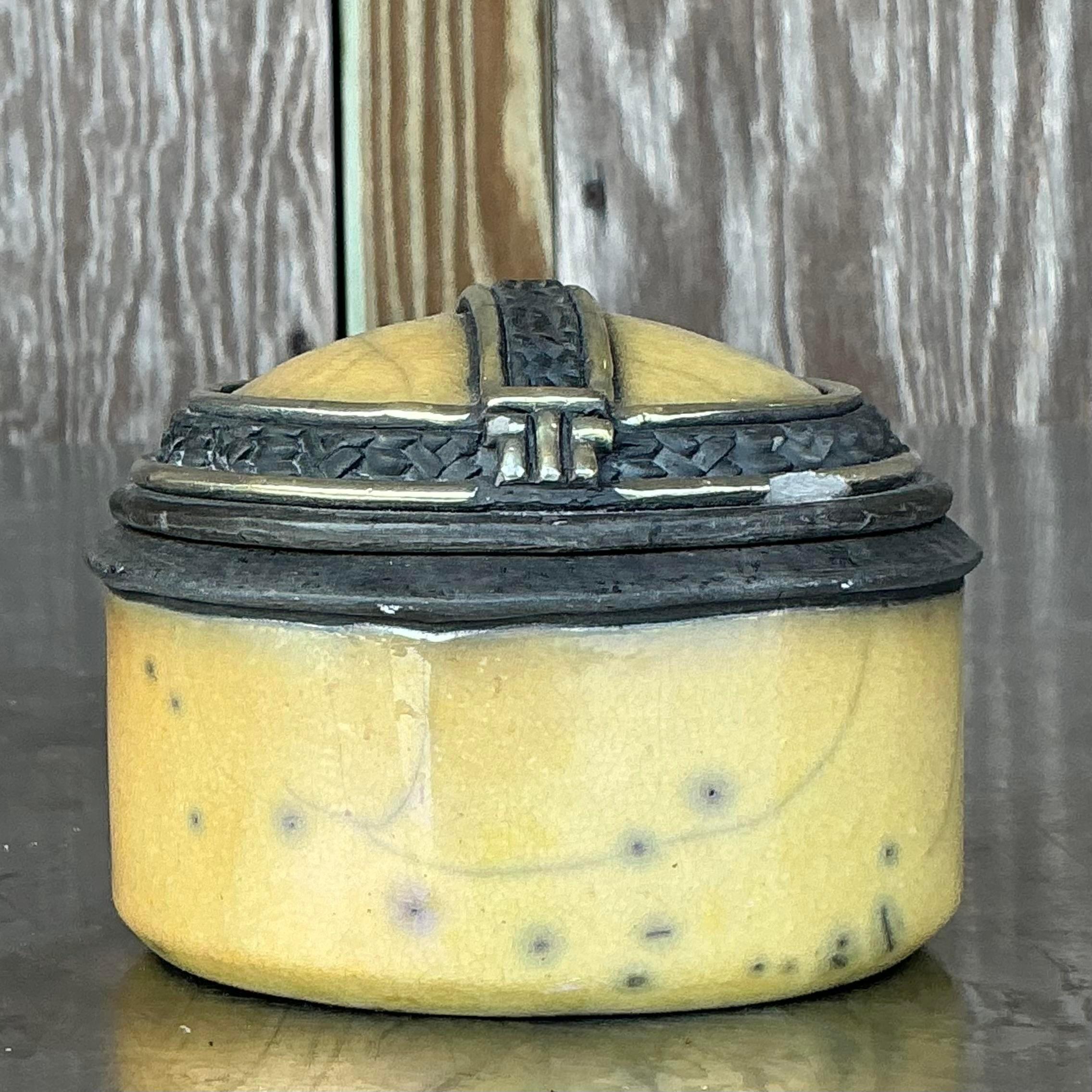 Boho Slab Built Studio Pottery Boho Bon état - En vente à west palm beach, FL