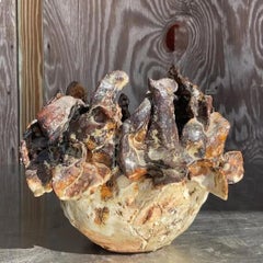 Vintage Boho Slab Built Studio Pottery Vase