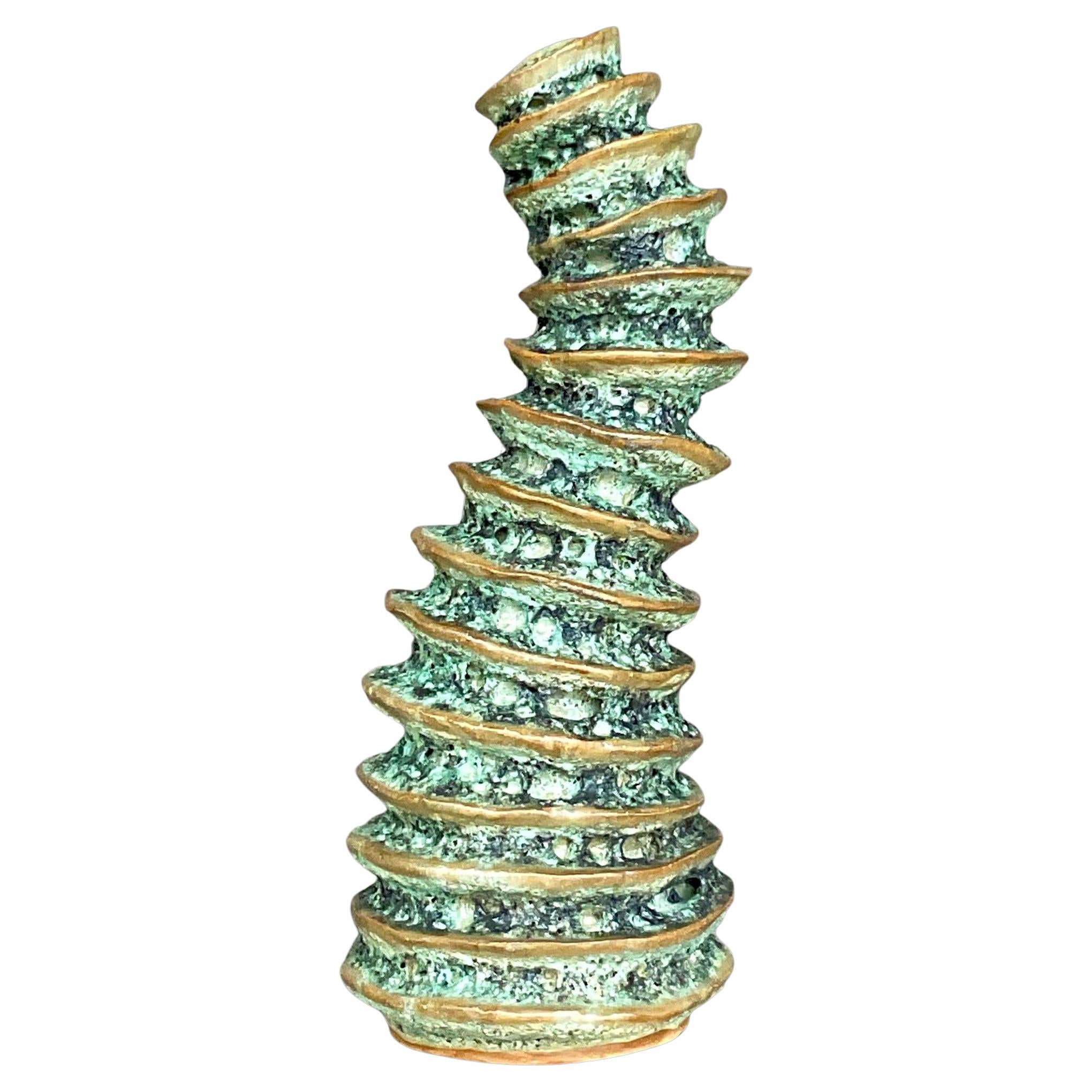 Rare 1950s David Cressey Studio, Slab Built Flame Glaze Art Pottery