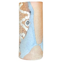 Vase Vintage Boho Slab Built Studio Pottery