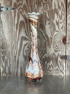 Vintage Boho Slag Glass Swirl Vase