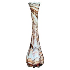Vintage Boho Slag Glass Swirl Vase