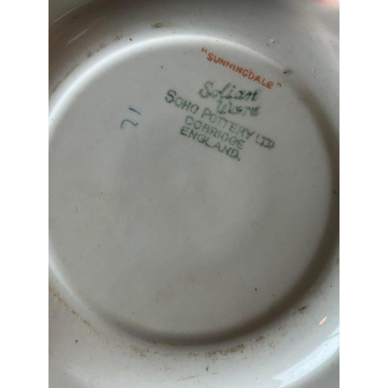 Vintage Boho Soho Pottery Breakfast Set of 5 In Good Condition For Sale In West Palm Beach, FL