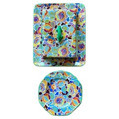 Antique Boho Soho Pottery Breakfast Set of 5