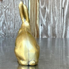 Vintage Boho Solid Brass Bunny