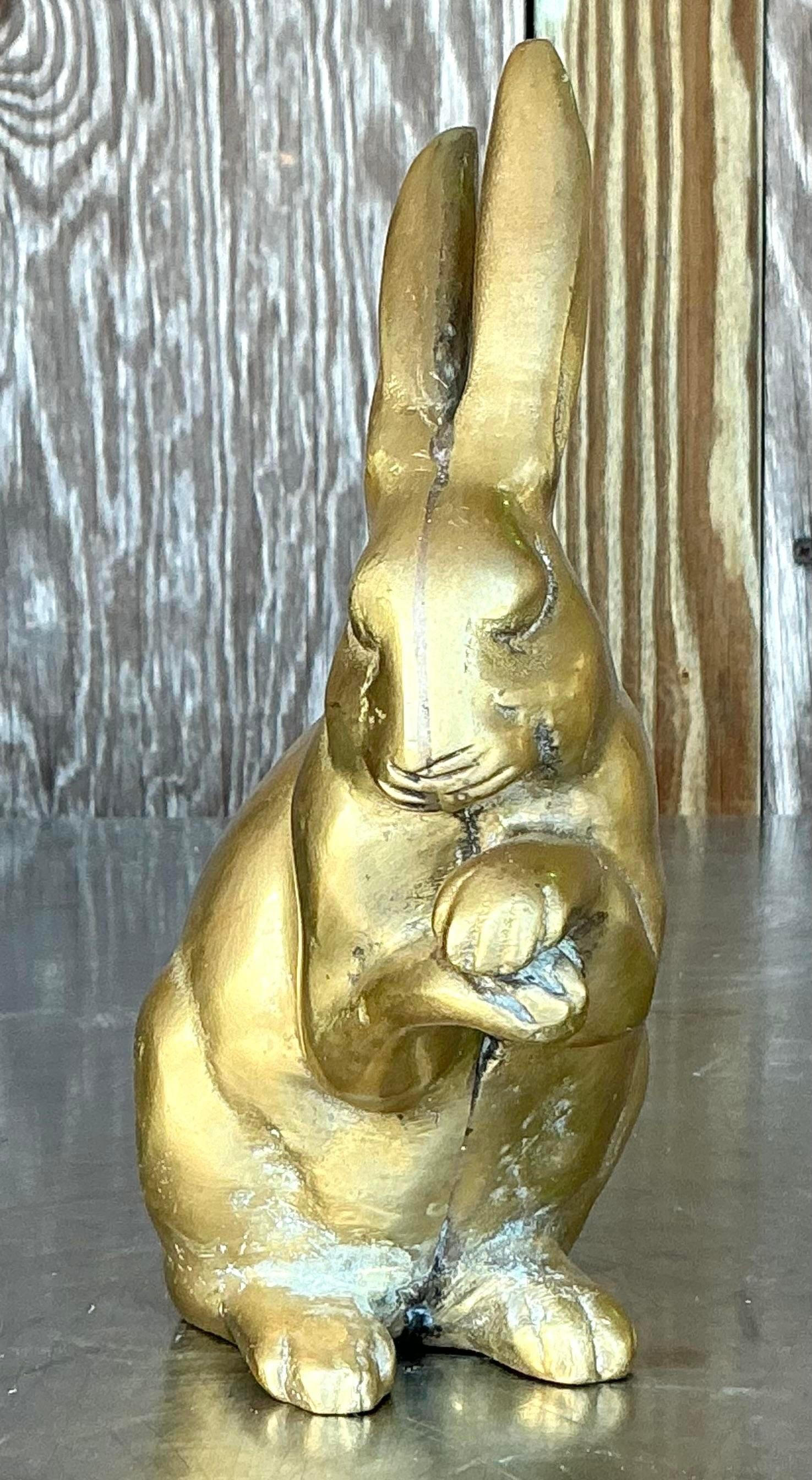 Indien Lapin Vintage Boho en laiton massif en vente