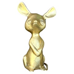 Vintage Boho Solid Brass Mouse