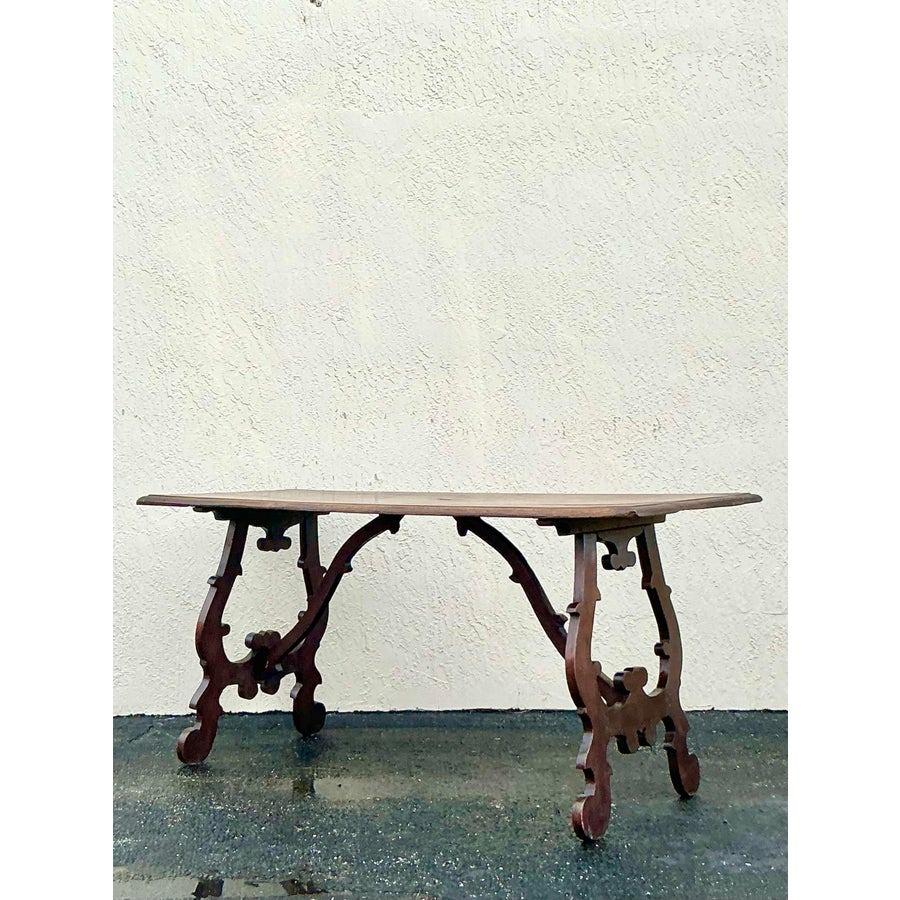 Tavolo a lira vintage Boho spagnolo del XIX secolo in vendita 4