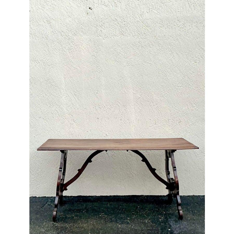 Tavolo a lira vintage Boho spagnolo del XIX secolo in vendita 5