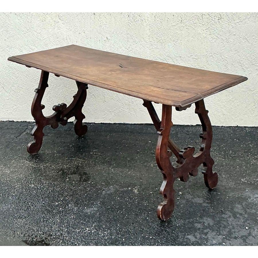 Tavolo a lira vintage Boho spagnolo del XIX secolo in vendita 9