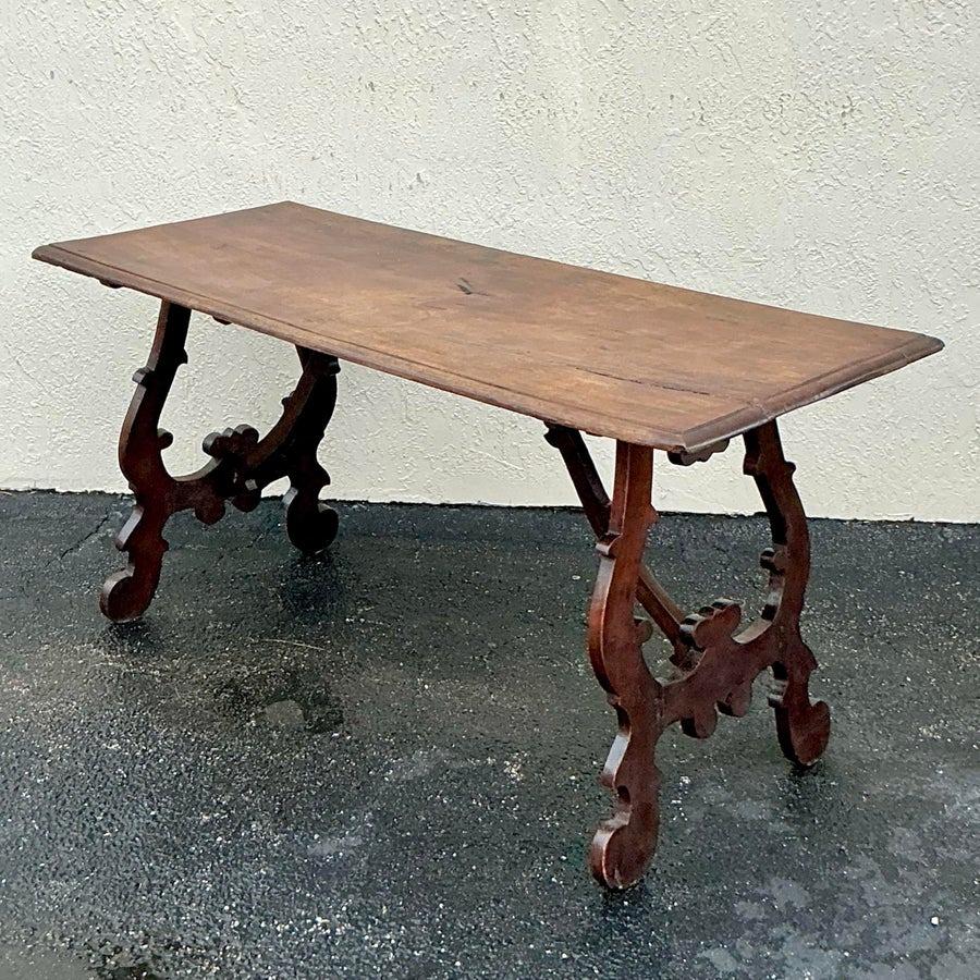 Tavolo a lira vintage Boho spagnolo del XIX secolo in vendita 1
